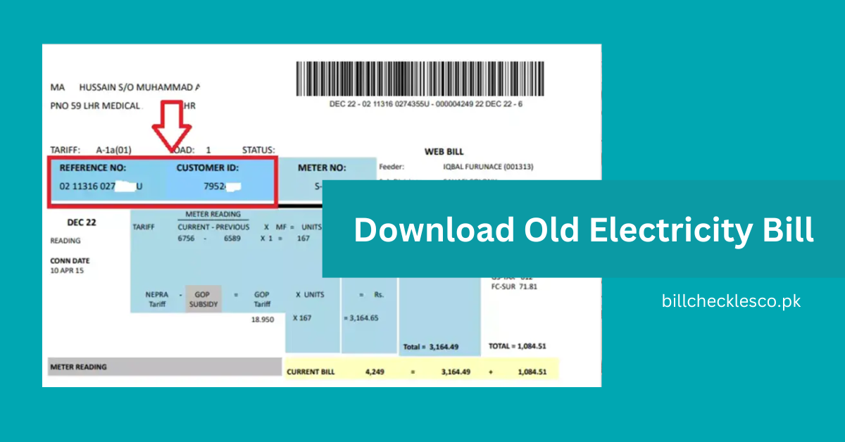 Download Old Electricity Bill