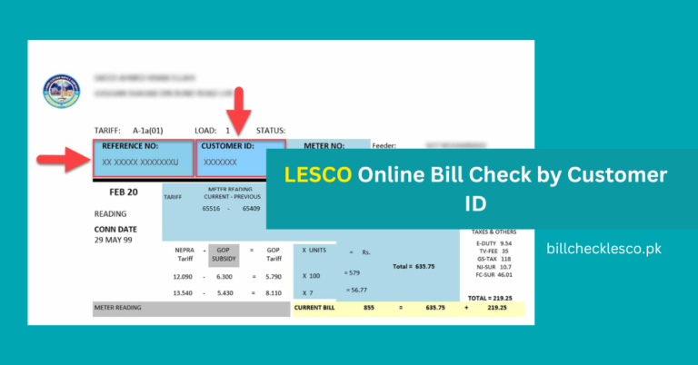 LESCO Online Bill Check by Customer ID